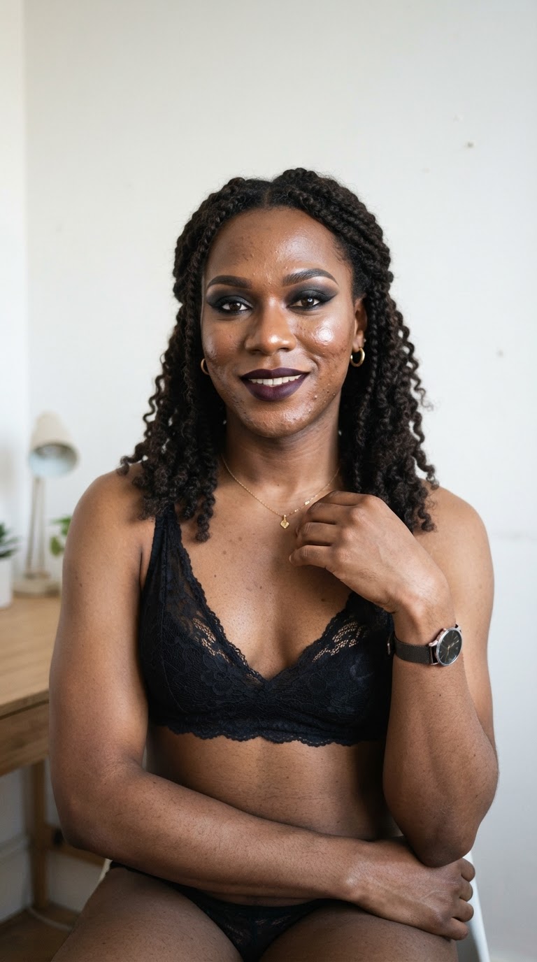 BbwShemaleRose — Ebony trans cam model